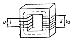 Схематичное устройство трансформатора